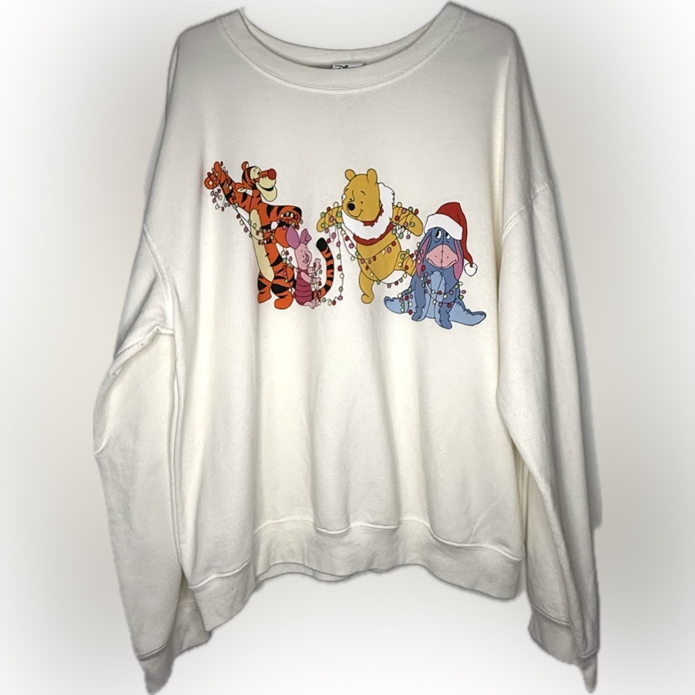 Disney Winnie the Pooh Christmas Lights Sweatshirt Junior Plus Size XXXL
